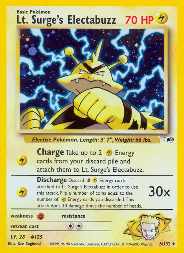 Lt. Surge's Electabuzz - Gym Heroes - #6 - Lightly Played
