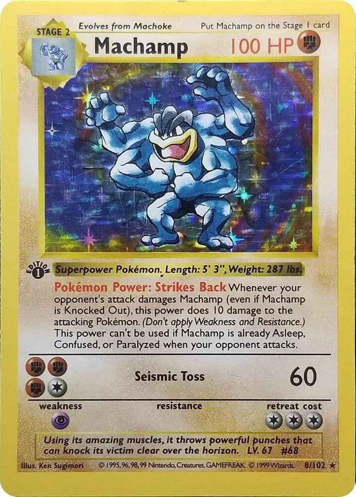 Machamp (Base Set Shadowless) - Deck Exclusives - #008/102 - Damaged
