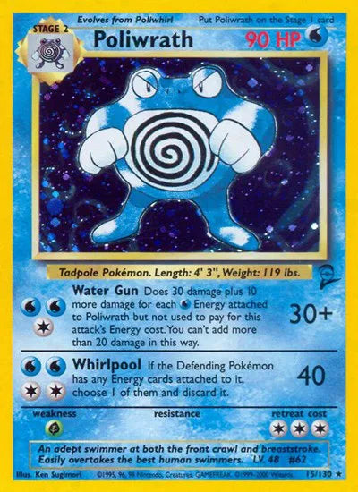 Poliwrath - Base Set 2 - #15 - Heavily Played